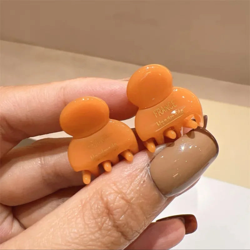 Mini 2cm Acetate Hair Claw Side Pins – Cute Hairpin Set for Girls & Women (2Pcs)