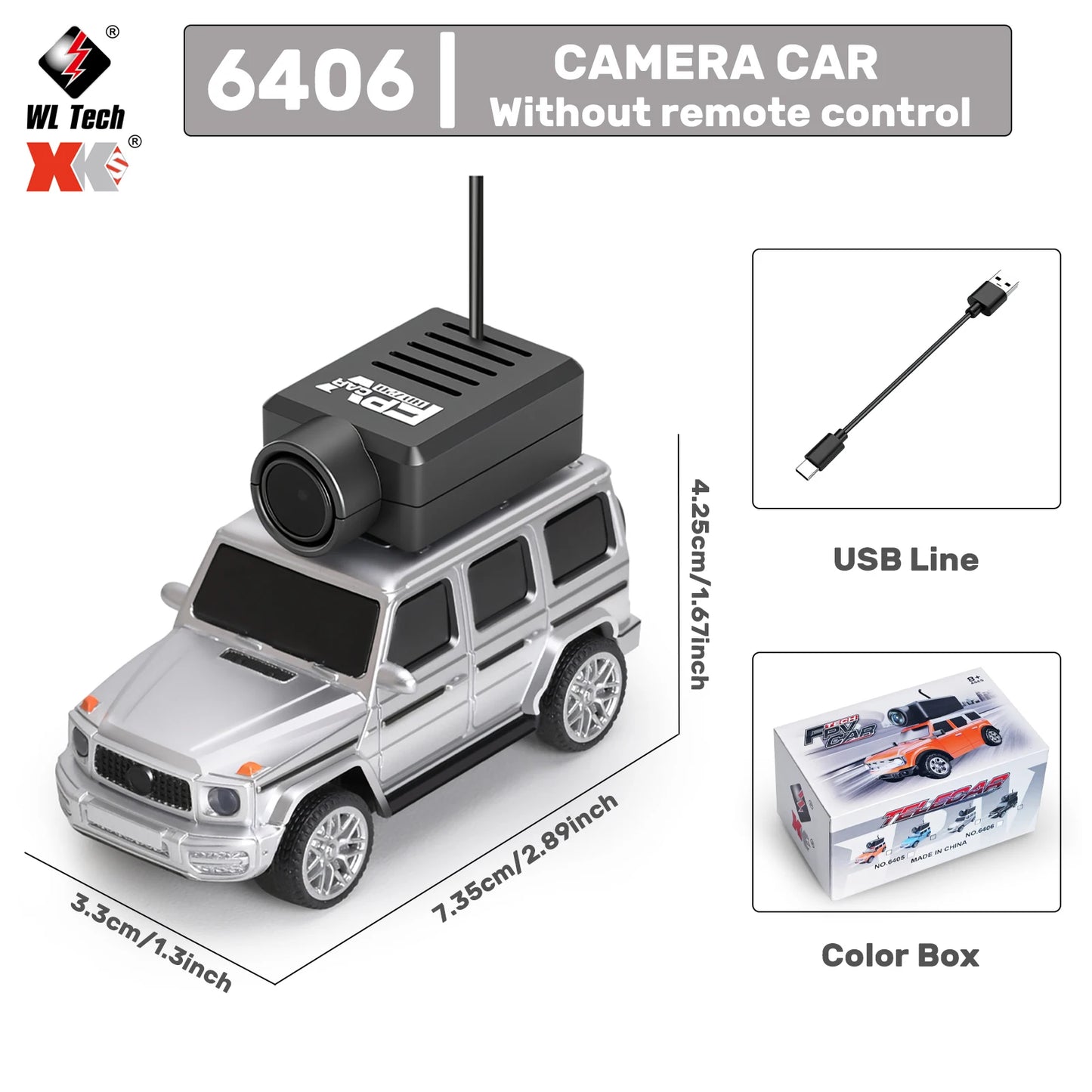 WLtoys 1/64 Mini RC Car with 720P FPV Camera – WiFi APP & 2.4G Remote Control (6405/6406)