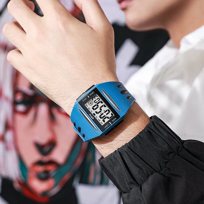 Fashion Digital Watch for Boys & Men – Luminous, Waterproof, Large Screen, Multifunction Sport