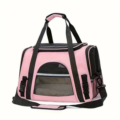 Large Cat Carrier Bag with Plush Mat – Breathable Mesh, Secure Straps, All Breeds