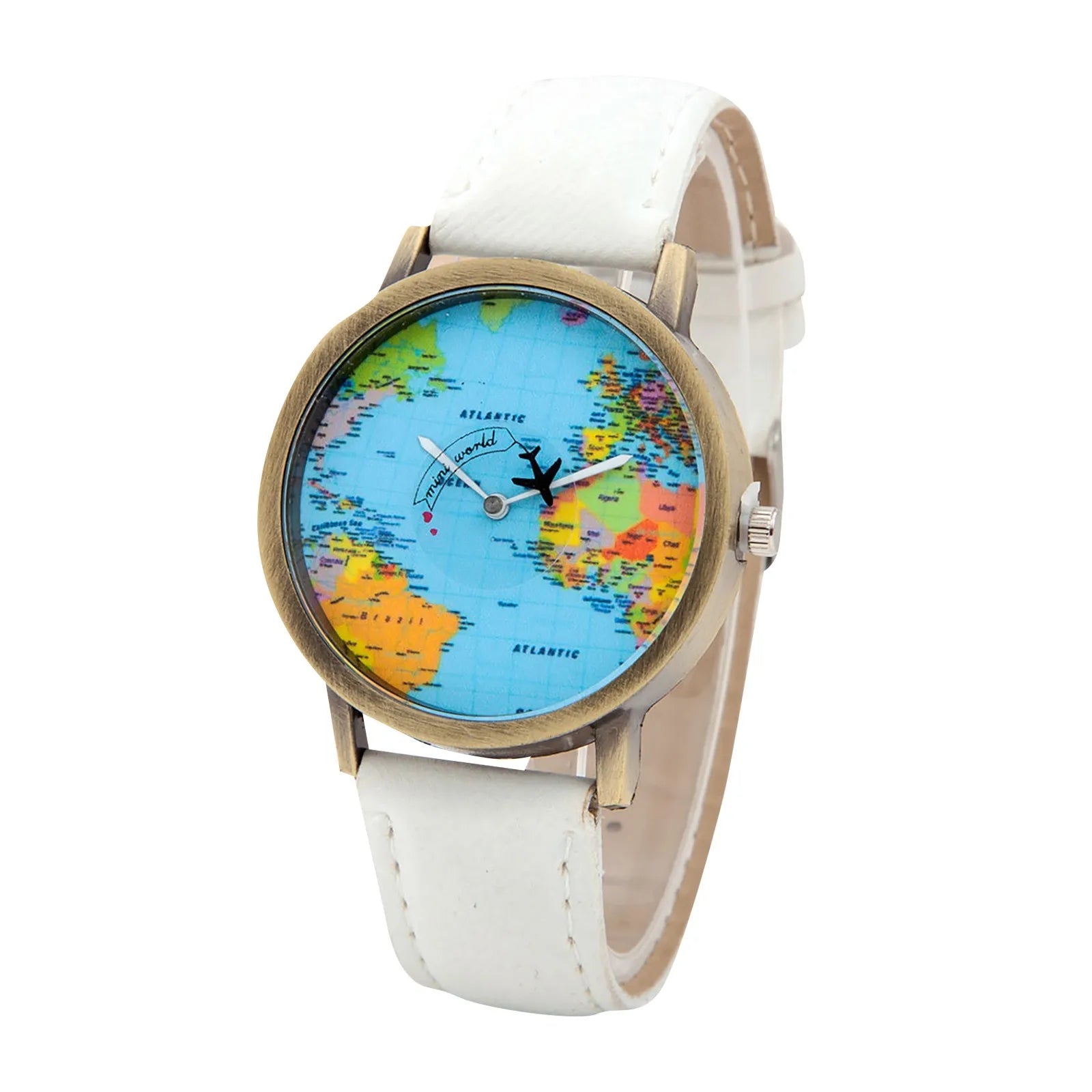 Fashion Global World Map Plane Denim Fabric Band Watch Casual Men Women Wristwatches Quartz Watch Gift Horloges Relógio - BeeTrendyShop.COM