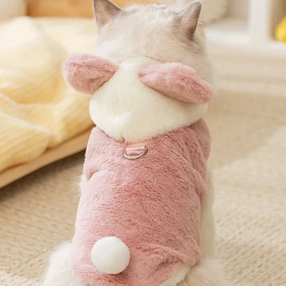 Cozy Fleece Dog Coat - Bear-Design Winter Jacket for Small Breeds - BeeTrendyShop.COM