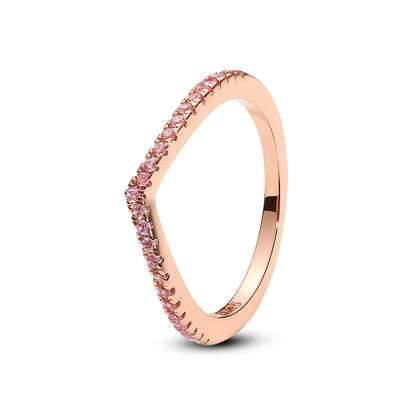 925 Sterling Silver Love Heart Crown Ring – Rose Gold Engagement Jewelry