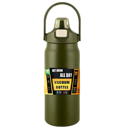 Portable Thermos with Straw – 304 Stainless Steel Hot & Cold Vacuum Flask