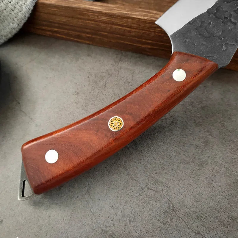 Forged Kitchen Knife Stainless Steel Meat Cleaver Boning Knife Fruit Slicing Cutting Knife Multifunctional Knife with KnifeCover