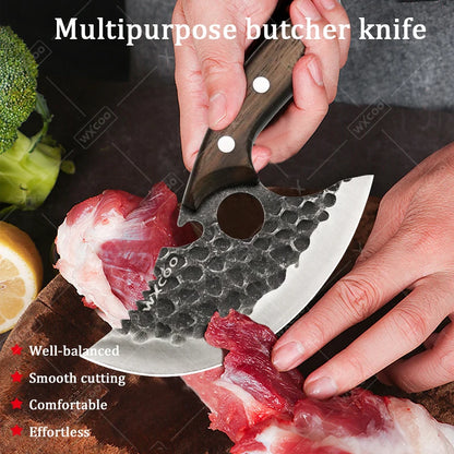 Handmade Forged Kitchen Knife Set – Multifunctional Chef Knives with Bottle Opener