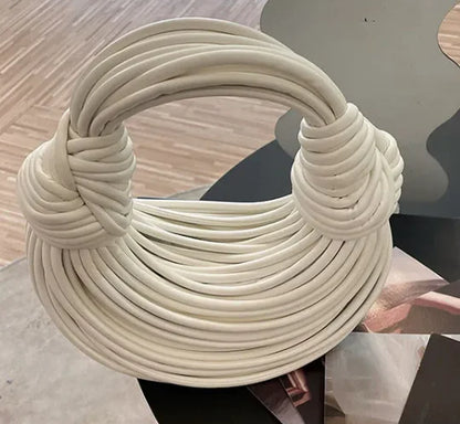 Handbags for Women 2025 New Gold Luxury Designer Brand Handwoven Noodle Bags Rope Knotted Pulled Hobo Silver Evening Clutch Chic - BeeTrendyShop.COM