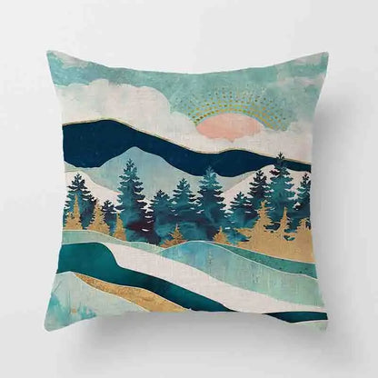 Japanese Geometric Peak Linen Cushion Cover – Encrypted Woven Throw Pillow Case for Sofa & Home