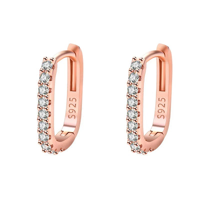 925 Sterling Silver Zircon Circle Hoop Earrings – Luxury Crystal Jewelry for Women