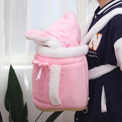Plush Pet Carrier Backpack – Warm & Portable for Cats & Dogs