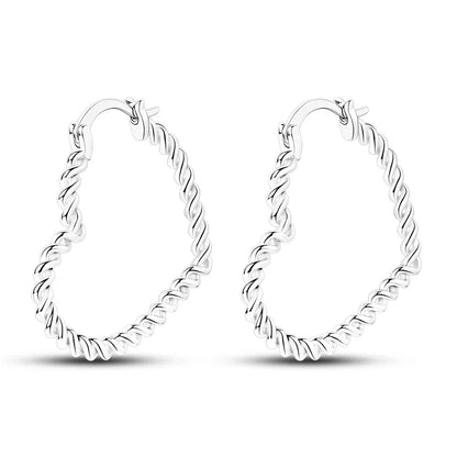 925 Sterling Silver Sparkling Hoop Earrings – Moon Pearl Heart Crystal Jewelry for Women