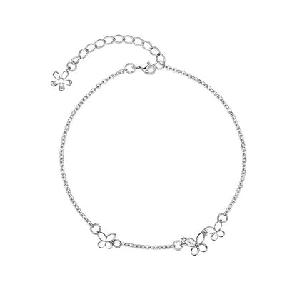 VENTFILLE 925 Silver Diamond Butterfly Bracelet – Adjustable Flower Jewelry for Women
