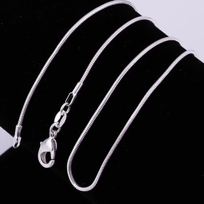 925 Sterling Silver 1mm Snake Chain Necklace – Unisex Fine Jewelry