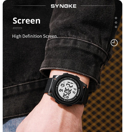 Ultra-Thin Digital Watch – Waterproof, Stopwatch, Wide-Angle Display for Men & Women