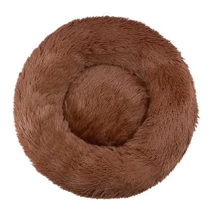 40-90cm Round Plush Pet Bed - Winter Warm Dog & Cat Bed for Medium-Large Pets - BeeTrendyShop.COM