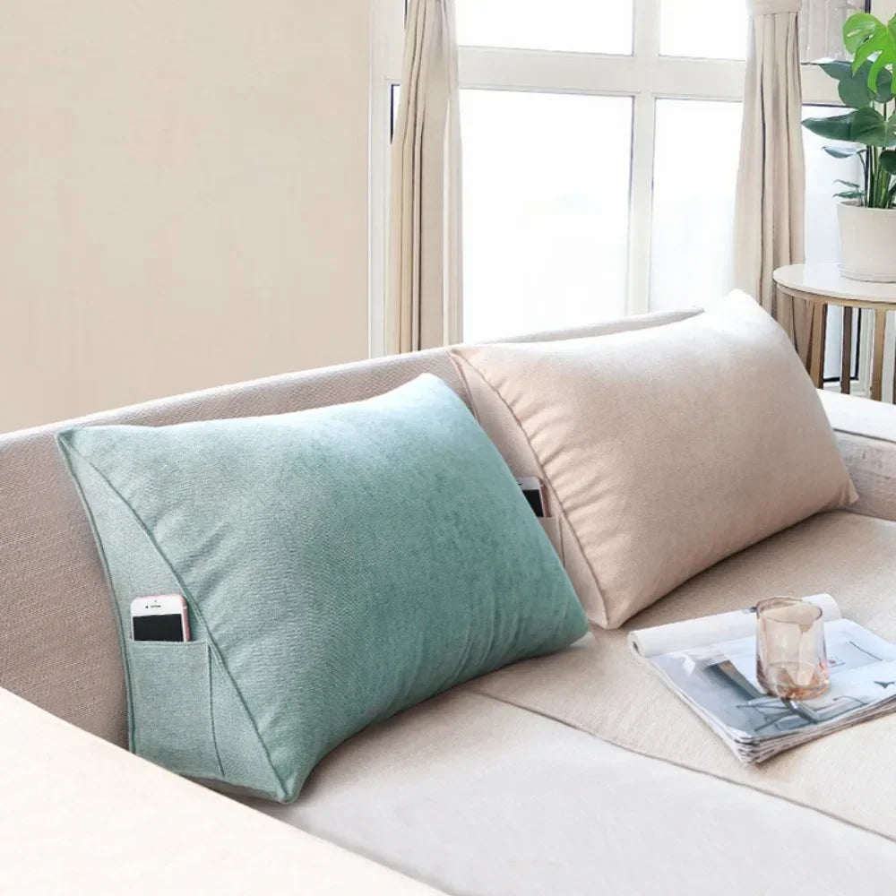 Triangle Reading & Lumbar Support Cushion – Soft Backrest Pillow for Sofa, Bed & Office
