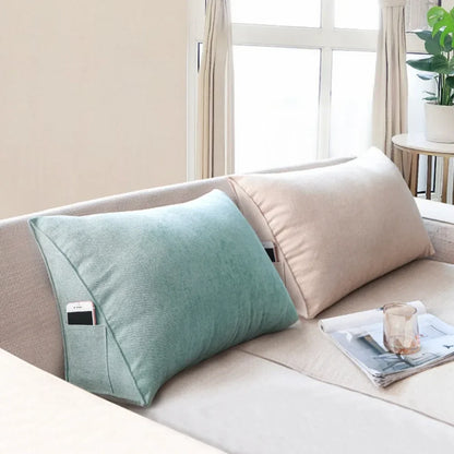 Triangle Reading & Lumbar Support Cushion – Soft Backrest Pillow for Sofa, Bed & Office