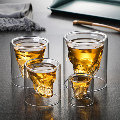 Crystal Double Bottom Wine & Cocktail Glass – Whiskey Beer Coffee Mug Cup