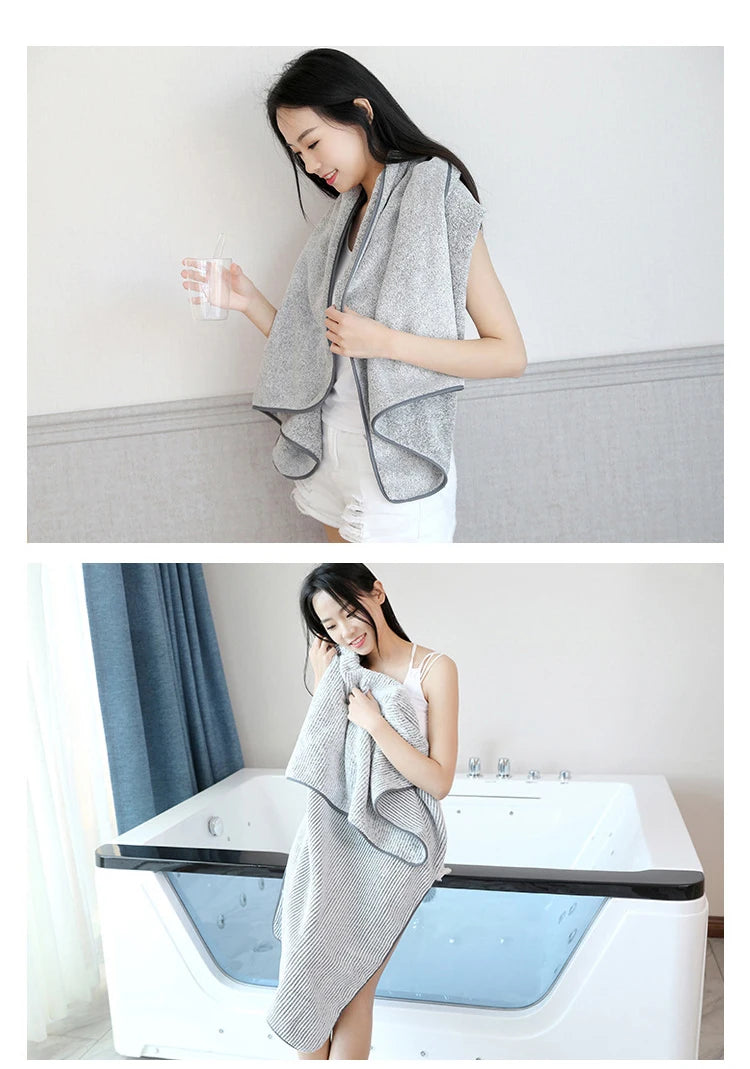 1PCS Thickened Bath Towels for The Body Microfiber Towel for Gym Sports Shower Robe for Spa Beath Home - BeeTrendyShop.COM
