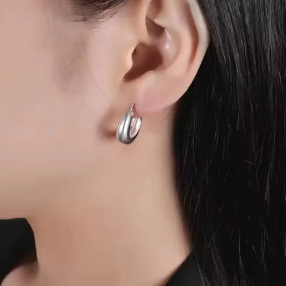 925 Sterling Silver Sparkling Hoop Earrings – Moon Pearl Heart Crystal Jewelry for Women