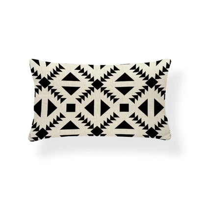 Nordic Geometric Zigzag Rectangle Cushion Cover – Cotton Linen Throw Pillow Cover 30x50CM