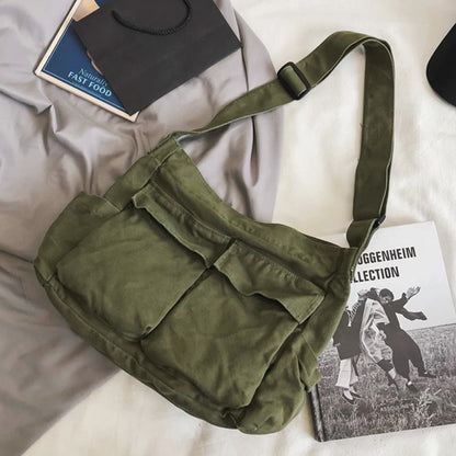 Women's Vintage Canvas Handbag – Retro Shoulder Bag for Teens & Young Women