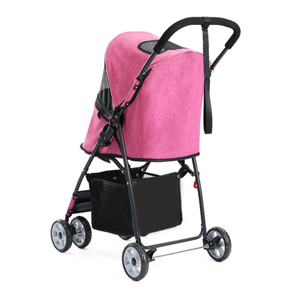 4-Wheel Pet Jogger - All-Terrain Stroller with Storage Basket - BeeTrendyShop.COM