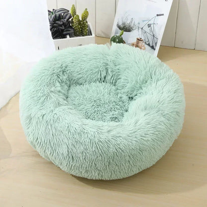 Self-Warming Round Pet Bed - Plush, Non-Slip Mat for Cats & Dogs - BeeTrendyShop.COM