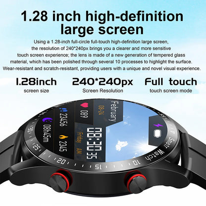 ECG+PPG Smartwatch – Laser Health Monitor, Blood Pressure, Bluetooth Call, Waterproof with Box