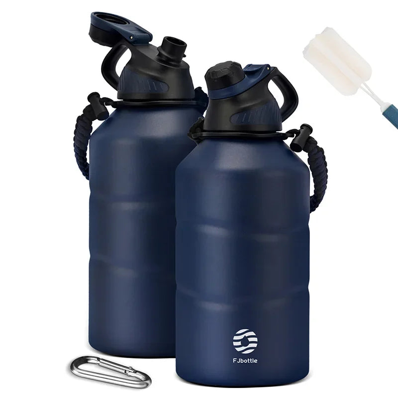 1.9L Stainless Steel Thermos Bottle with Rope – Portable Vacuum Flask for Sports & Gym