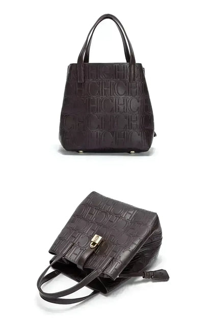 CH Large Capacity Handbag Luxury Brand Temperament Letter Print with Lock Design 2025 Trendy Women's Crossbody Bag - BeeTrendyShop.COM