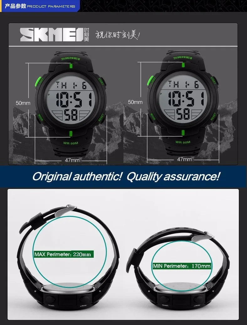 Fashion Men Sports Watches Clock Male LED Military Watch Waterproof Outdoor Dress Wristwatches Men Electronics Wristwatches - BeeTrendyShop.COM