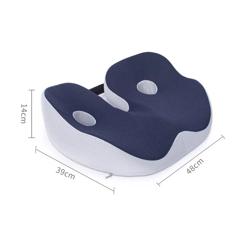 Memory Foam Seat Cushion 48x39cm – Ergonomic Back & Tailbone Pain Relief for Office, Car & Travel
