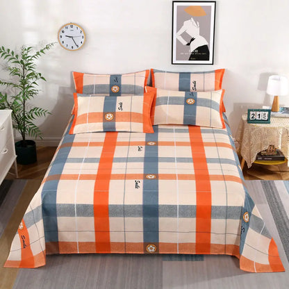Modern Polyester Cotton Flat Bed Sheet – Soft Bed Linen for Single, Queen & King Size (No Pillow Covers)