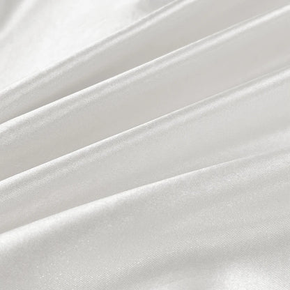 Hotel Luxury Satin Silky Flat Bed Sheet – Soft Solid Color Polyester Bedspread for King & Queen Size