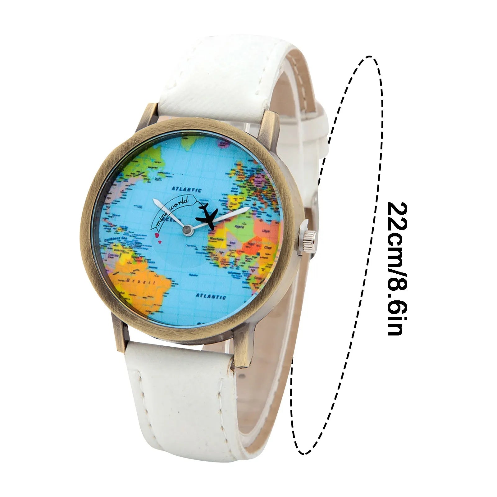 Fashion Global World Map Plane Denim Fabric Band Watch Casual Men Women Wristwatches Quartz Watch Gift Horloges Relógio - BeeTrendyShop.COM
