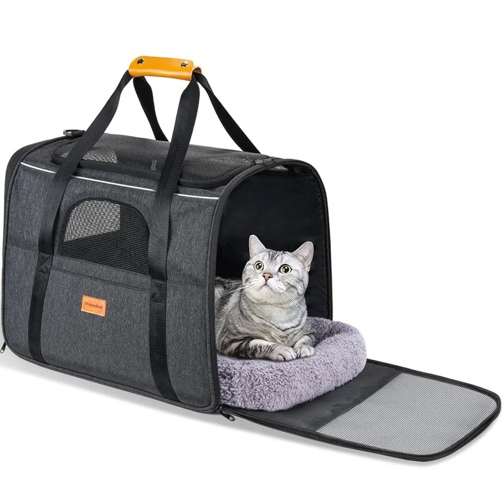 Soft Pet Carrier Bag – Airline Approved for Cats & Small Dogs up to 14lbs