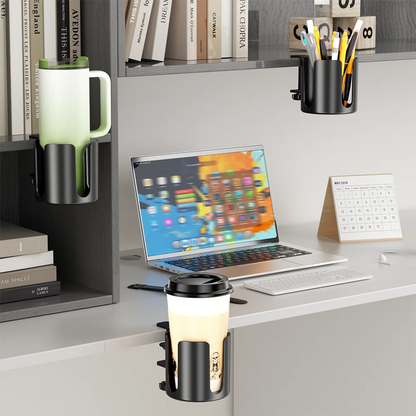 Desk Cup Holder – No-Drill ABS Drinkware Holder for Wooden Surfaces