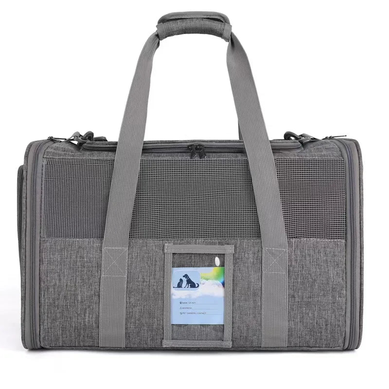 Soft Cat Carrier Bag – For Large Cats up to 20 lbs & Small Dogs | Zipper Closure, All Life Stages