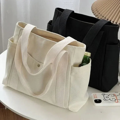 Large Capacity Canvas Tote Bag for Work – Stylish & Durable Women's Shoulder Bag