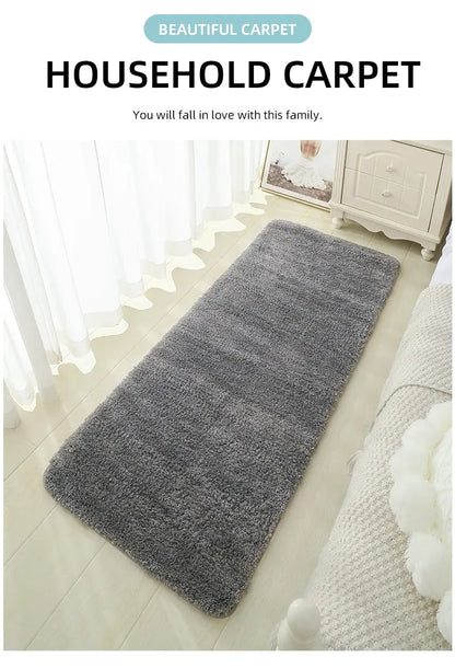 Modern Minimalist Solid Color Floor Mat, Square Long Plush, Thickened Absorbent Carpet, Bathroom Door Mat, Non Slip Mat - BeeTrendyShop.COM