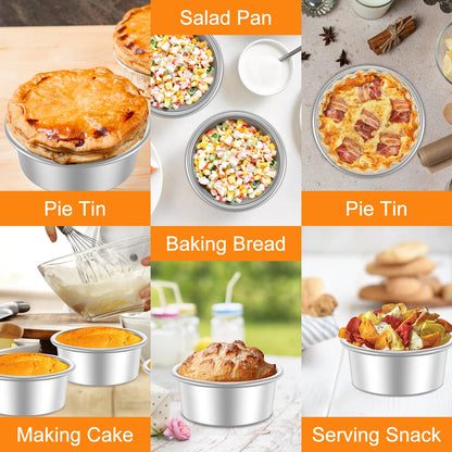 4/8-Piece Non-Stick Round Cake Tin Set – 4 Inch Stainless Steel Dishwasher Safe Baking Mold