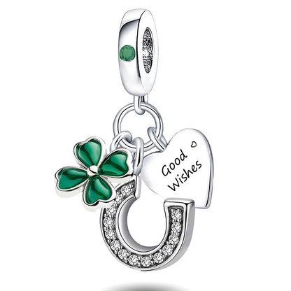 925 Sterling Silver Heart, Flower, Clover & Turtle Charm Bead – DIY Birthday Jewelry