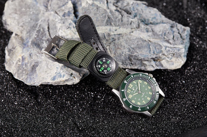New Fashionable Minimalist Man Watch Luminous Canvas Strap Compass Mountaineering Watch Men's Quartz Watch relojes para hombres - BeeTrendyShop.COM