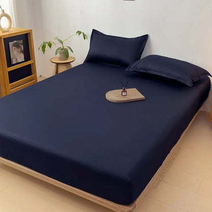 Waterproof Fitted Bed Sheet & Mattress Protector – Elastic Band Coverlet for Single, Double, King & Queen
