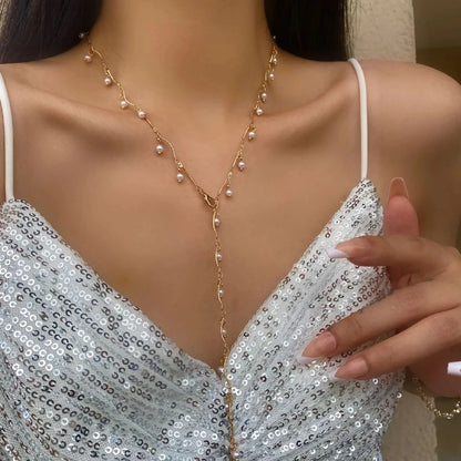 Bohemian Y-Shaped Necklace for Women – Y2K Metal Clavicle Chain Choker