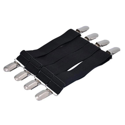 4-Piece Adjustable Elastic Bed Sheet Fastener Set – Sheet Grippers Belt & Mattress Cover Holder