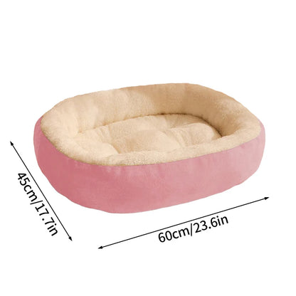 Plush Pet Bed – Soft Oval Mat for Indoor Cats & Dogs | All-Season Comfort