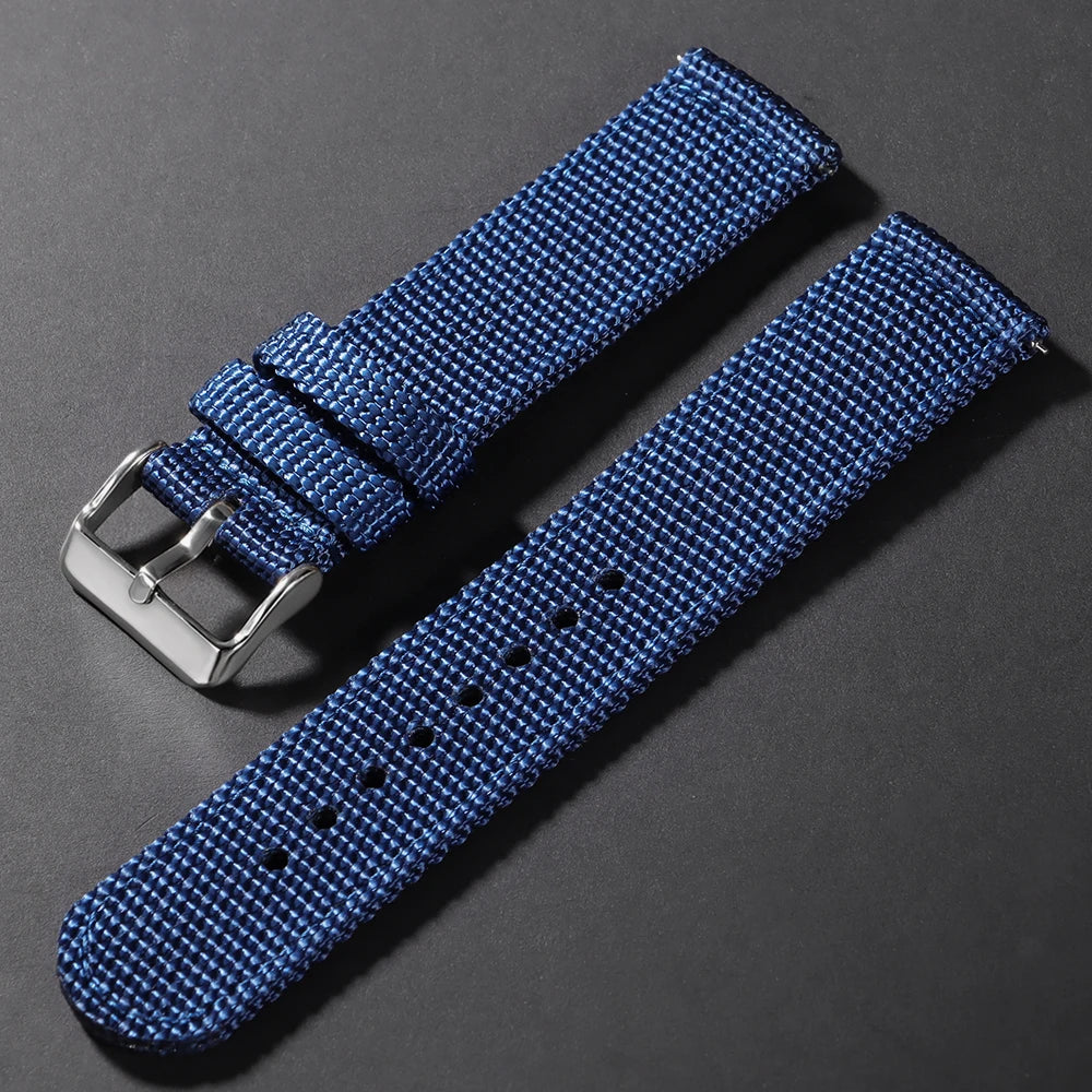 Nylon Canvas Watch Band Woven Soft Belt Universal Bracelet for Men Women Sport Military Universal  Wristband 18mm 20mm 22mm 24mm - BeeTrendyShop.COM
