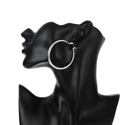 925 Sterling Silver 5cm Circle Hoop Earrings – Classic Fashion Jewelry for Women